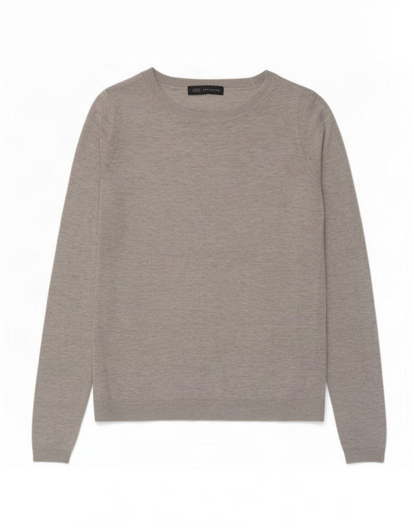 Marks & Spencer Dame Boat Neck Jumper Sweater UK 8 Small Grey Bomuld