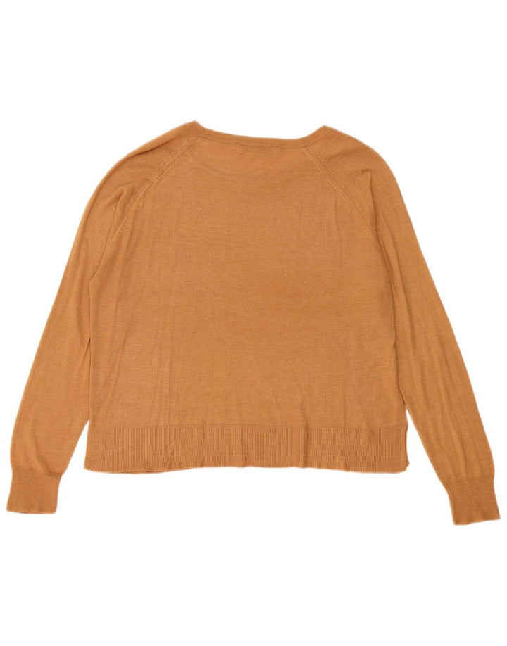 Zara Dame Boat Neck Jumper Sweater UK 14 Medium Beige