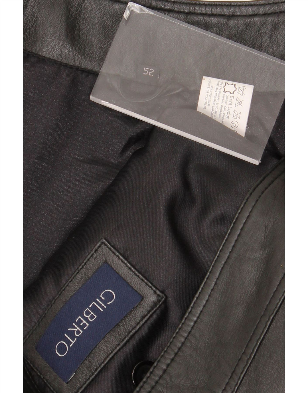Gilberto Herre Læder Gilet IT 54 2XL Sort Læder