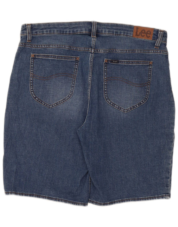 Lee Womens Mid Rise Regular Fit Bermuda-denimshorts US 18 2XL W36 Blå