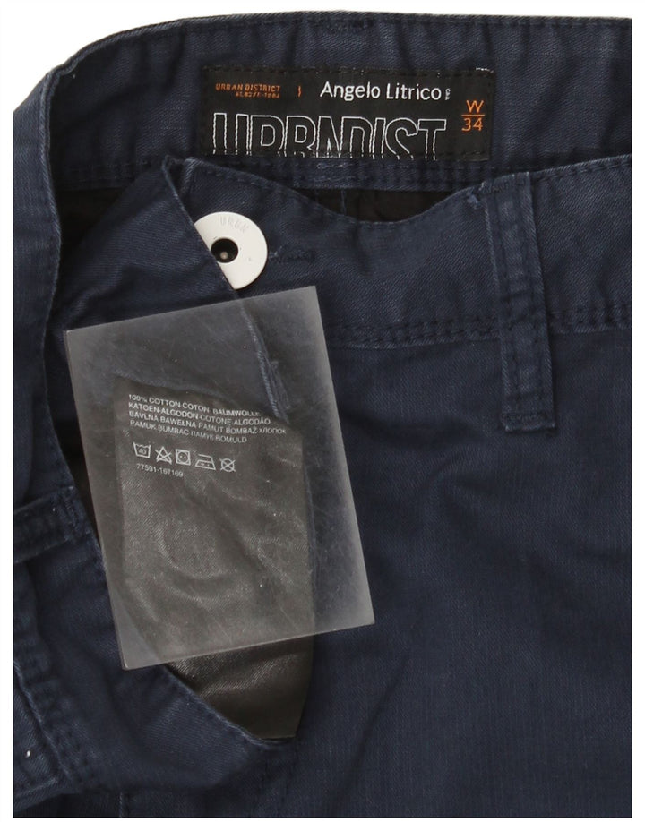 Angelo Litrico Herre Cargo Shorts W34 store marineblå bomuld