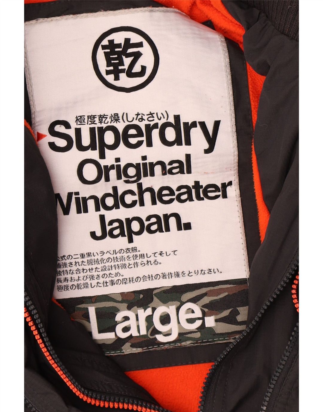 Superdry vindjakkejakke med hætte til kvinder UK 16 Stor grå polyester