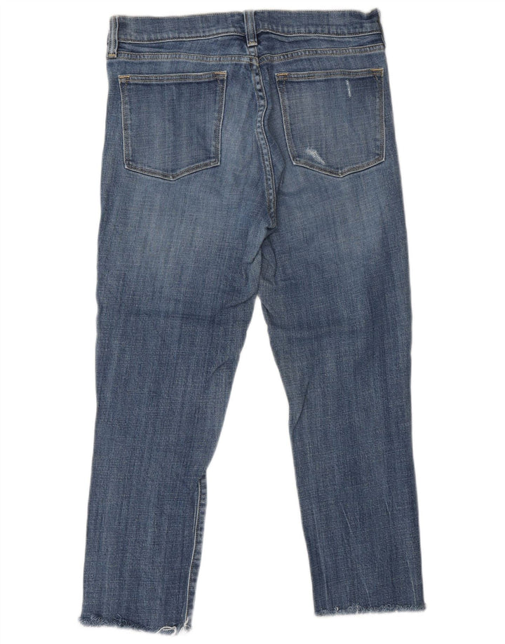 J. CREW Womens Distressed Cropped Jeans W28 25 Blue Cotton