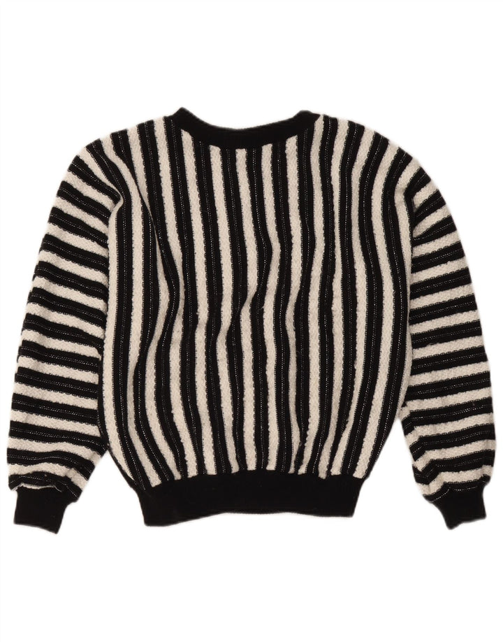 C&A Dame sweater med rund hals DK 14 Mellem sort stribet akryl