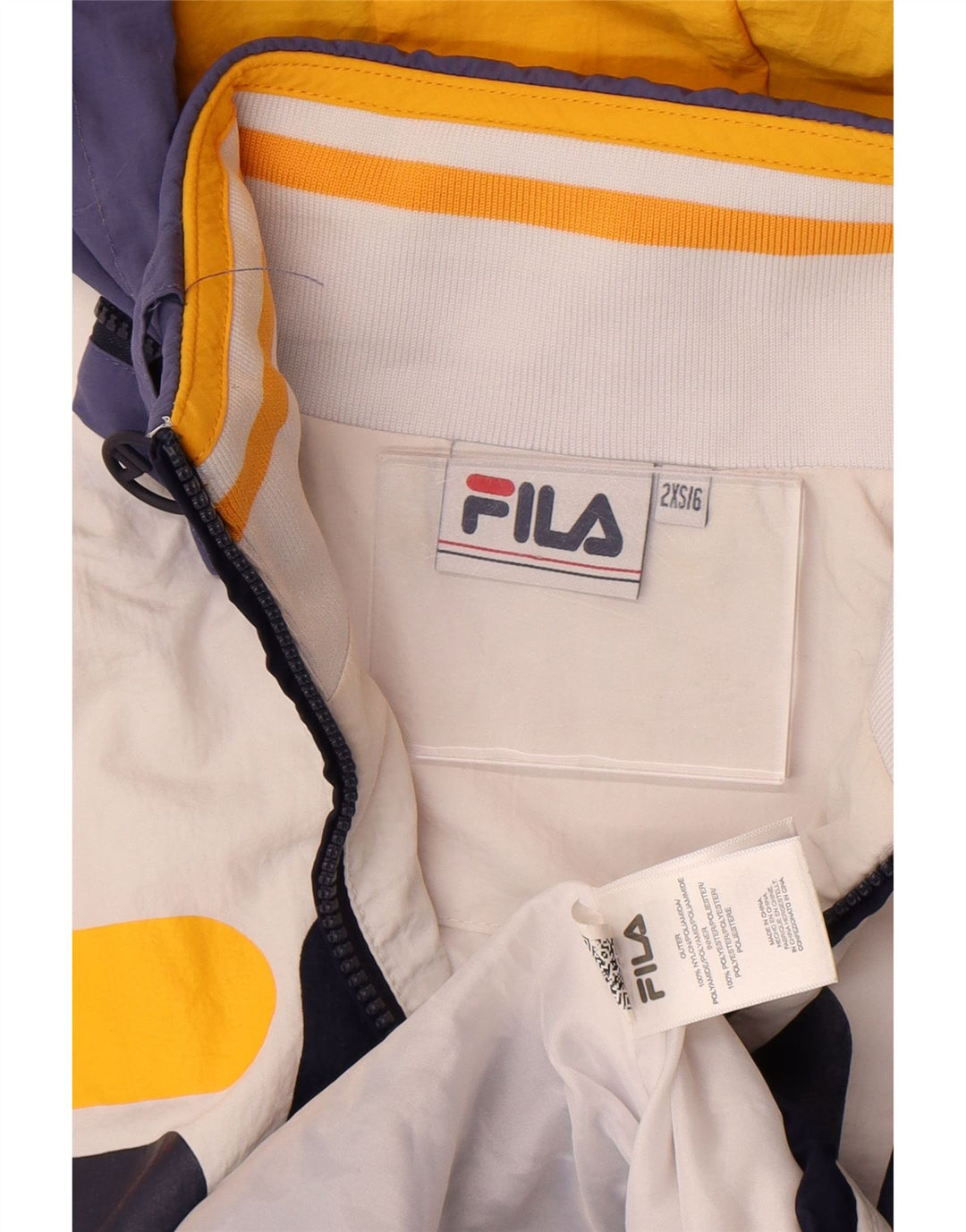 Fila Boys Oversized grafisk anorakjakke 5-6 år 2XS hvid farveblok