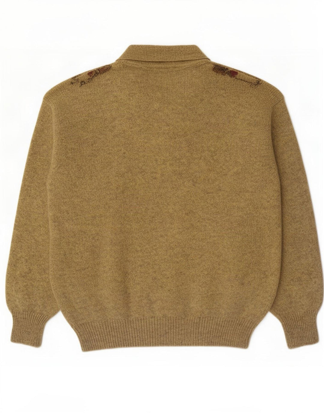 Hemmond Herre Polo Neck Jumper Sweater Medium Gul Argyle/Diamond