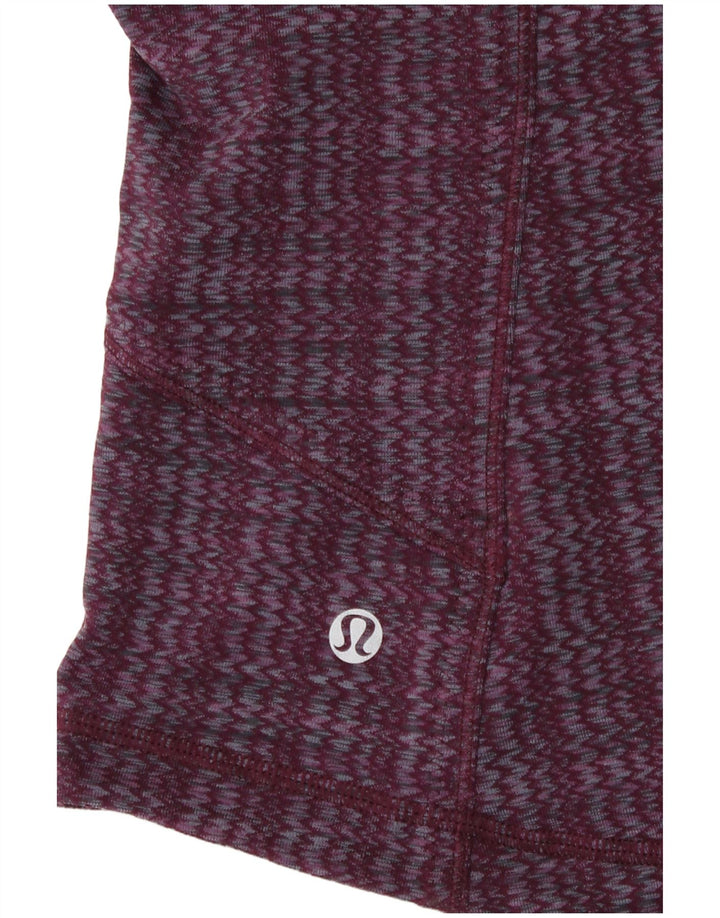 Lululemon Dame træningsdragt Topjakke UK 12 Medium Burgundy Chevron