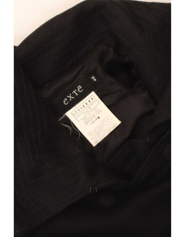 Exte Womens Pea Coat IT 48 XL Sort Uld