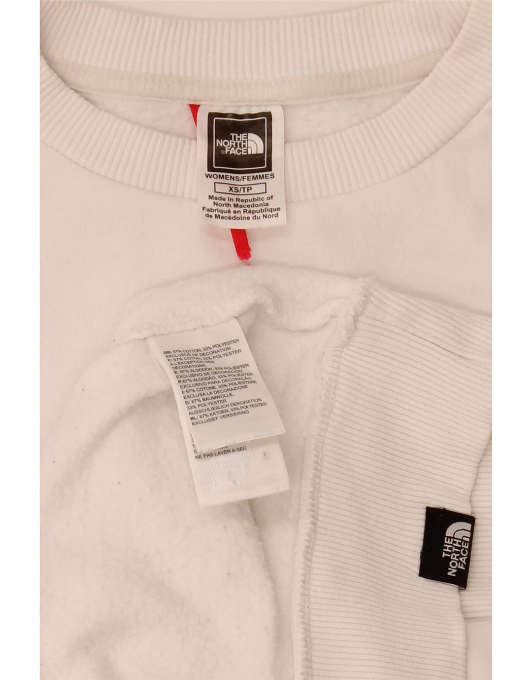 The North Face Kvinders Grafisk Oversized Sweatshirt Jumper UK 6 XS Hvid