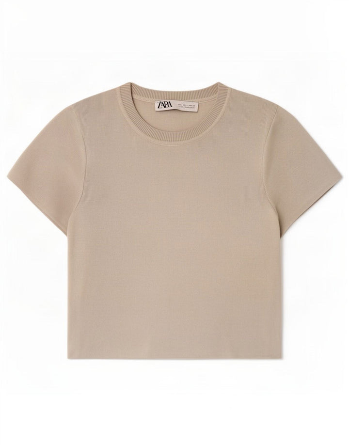 Zara Womens Crop Top UK 14 Large Grå Viscose