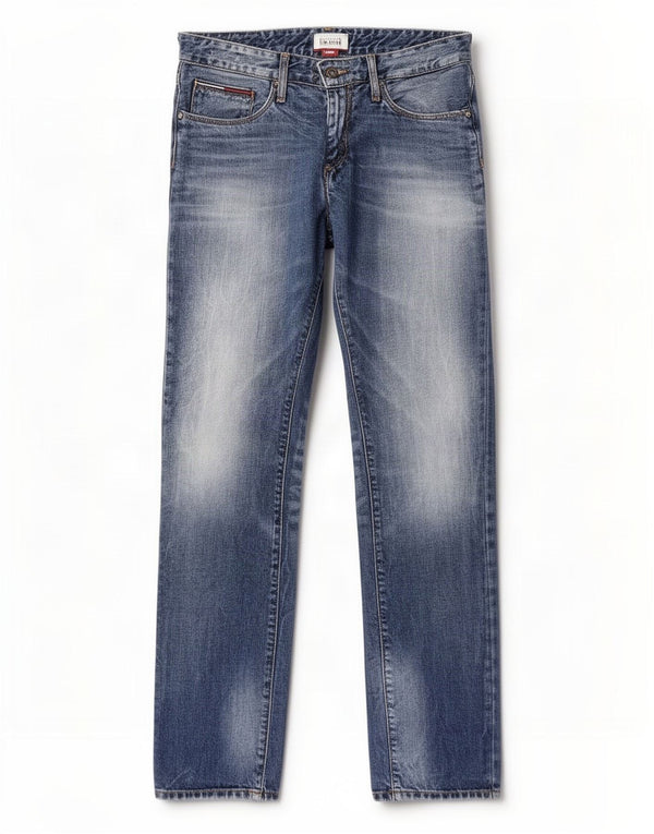 Tommy Hilfiger Straight Jeans til mænd W31 L32 Blå Bomuld