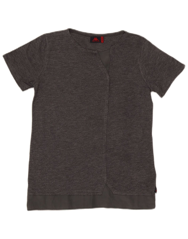 Kappa T-Shirt Top UK 12 Medium Grå Polyester
