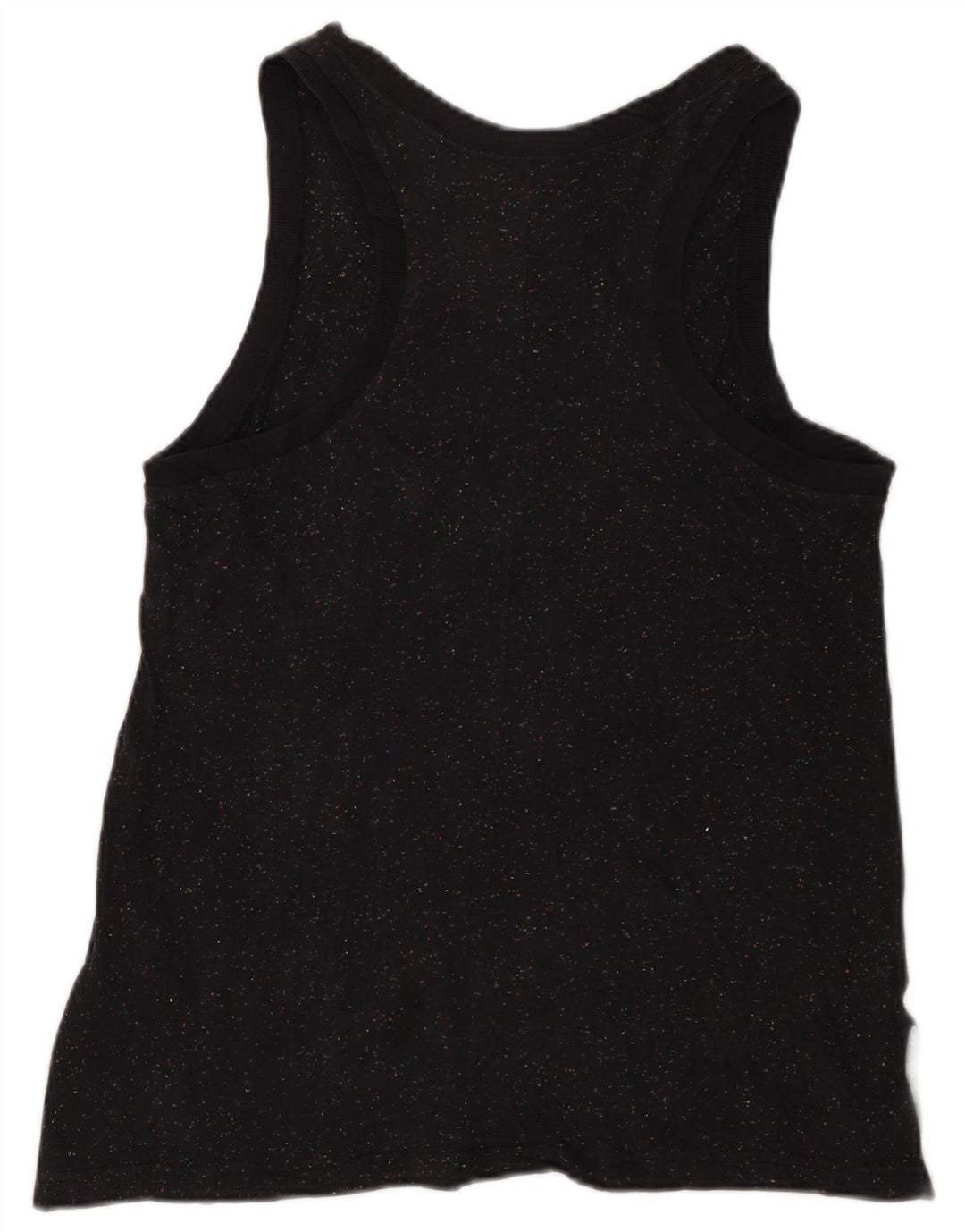NIKE Grafisk Vest Top UK 12 Medium Sort Flecked Bomuld
