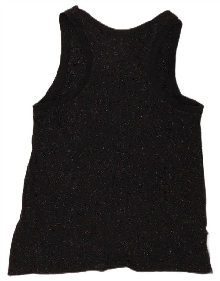 NIKE Grafisk Vest Top UK 12 Medium Sort Flecked Bomuld