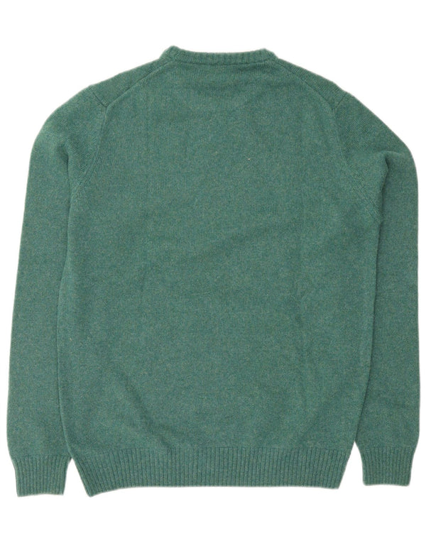 Trussardi Herre Crew Neck Jumper Sweater Medium Green Wool