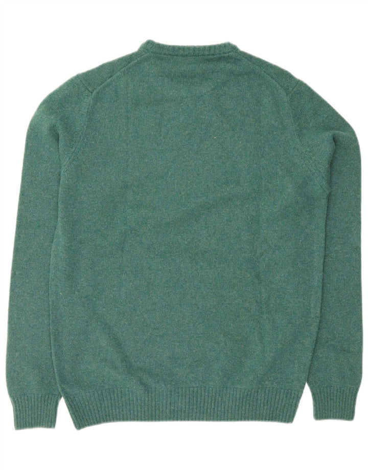 Trussardi Herre Crew Neck Jumper Sweater Medium Green Wool