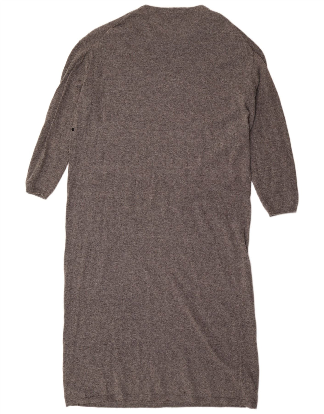 Zara Dame Maxi Langærmet Jumper Kjole UK 14 Medium Grey Uld