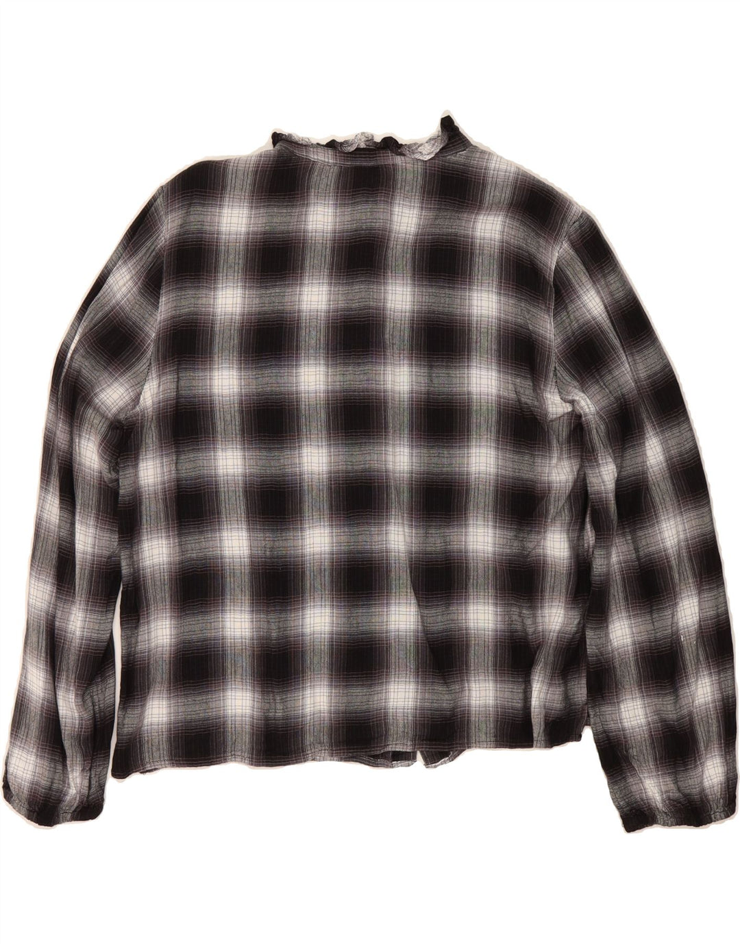TOMMY HILFIGER Womens Shirt Blouse UK 14 Medium Black Check Viscose Vintage Tommy Hilfiger and Second-Hand Tommy Hilfiger from Messina Hembry 