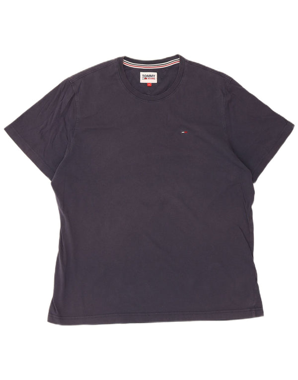 Tommy Hilfiger Herre T-Shirt Top XL Marineblå Bomuld