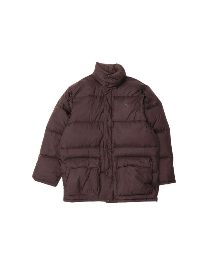 CHAMPION Mens Hooded Padded Jacket UK 38 Medium Black Nylon Vintage Champion and Second-Hand Champion from Messina Hembry 