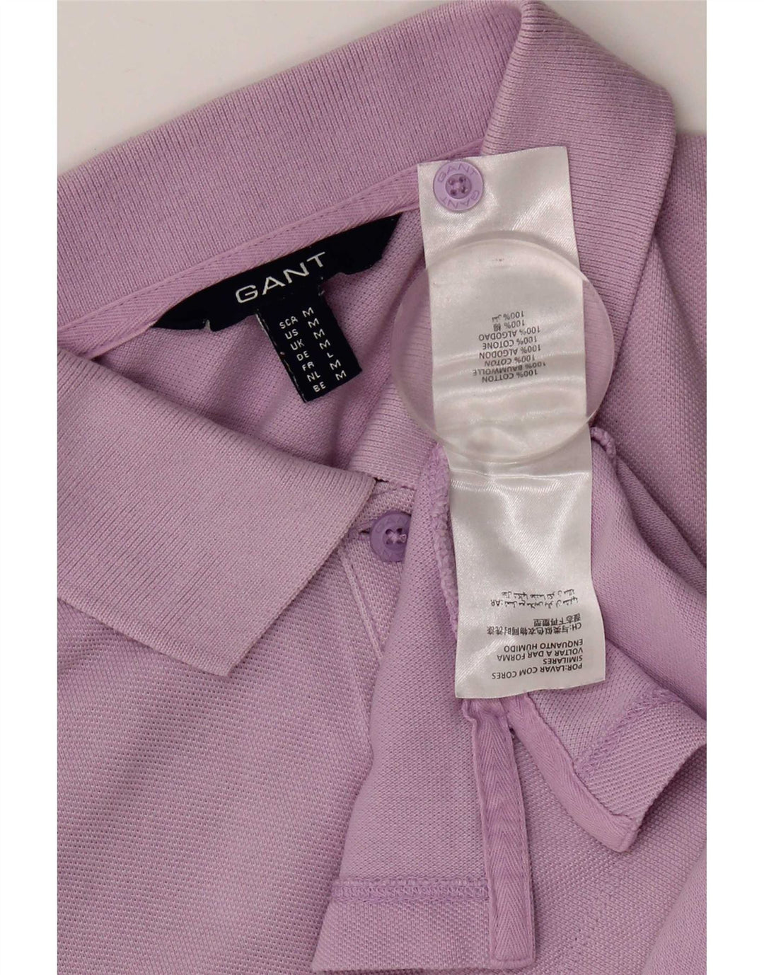 Gant Dame Polo Shirt UK 12 Medium Lilla Bomuld