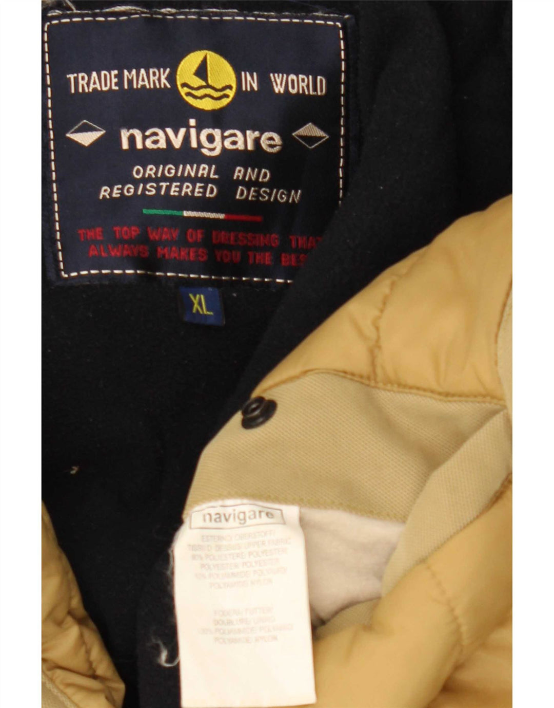 Navigare Herre Windbreaker Jacket UK 42 XL Beige Polyester