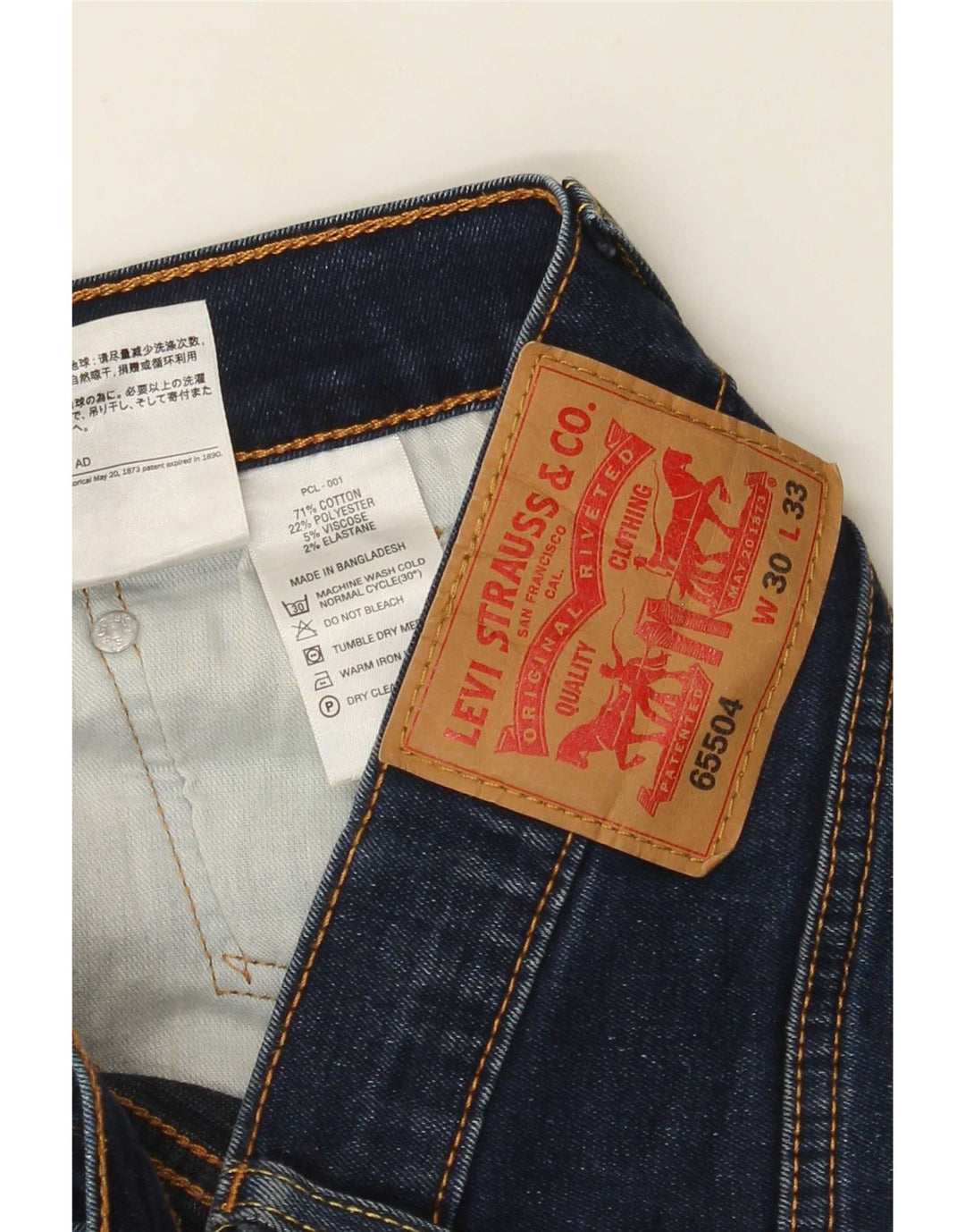 Levi's Slim Jeans til mænd W30 L33 Marineblå bomuld