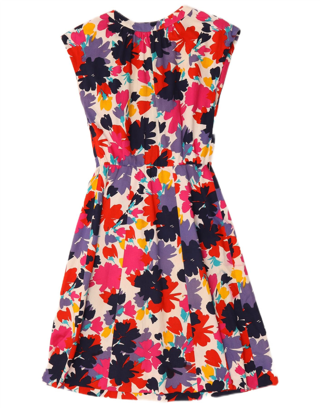 Vintage Kvinder A-Line Kjole UK 12 Medium Multicolored Floral