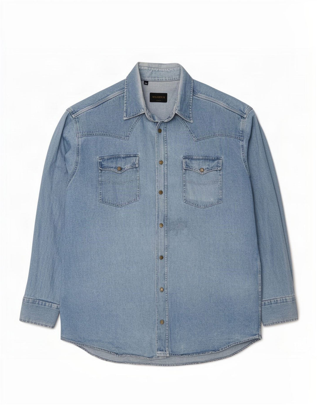 Wampum Herre Denim Shirt 2XL Blå Bomuld