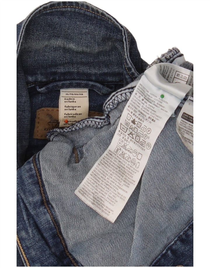LEVI'S Dame Crop denimjakke UK 18 XL Blå Bomuld