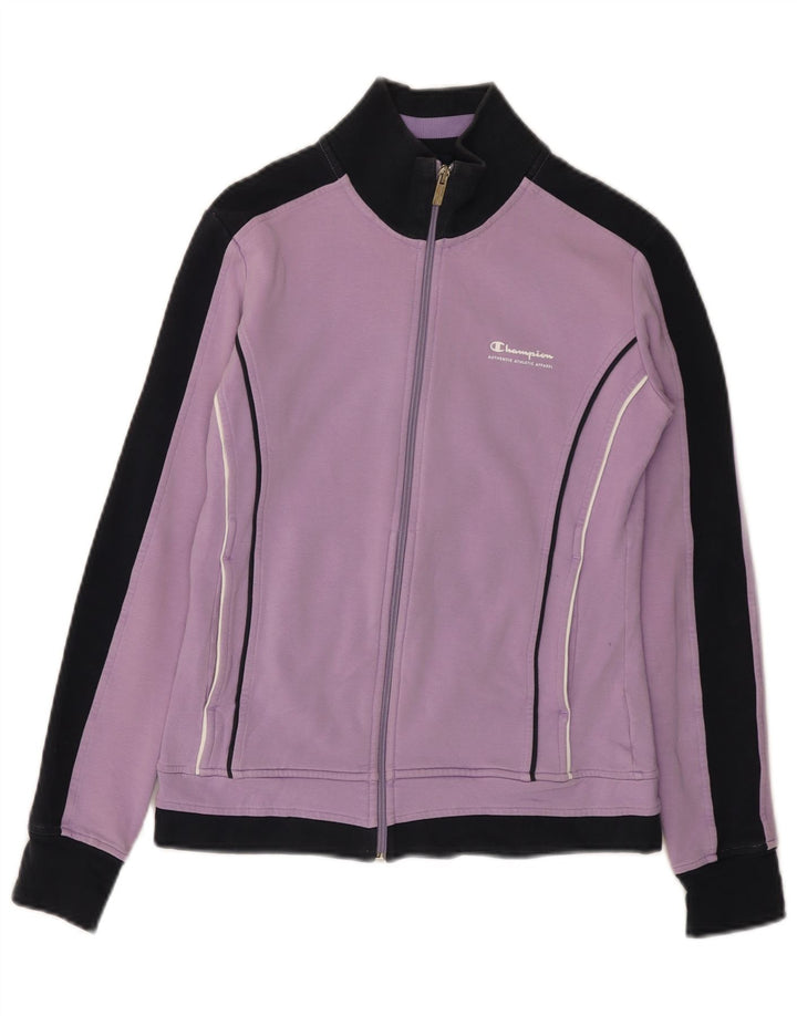 CHAMPION Womens træningsdragt Topjakke UK 12 Medium Lilla Colourblock