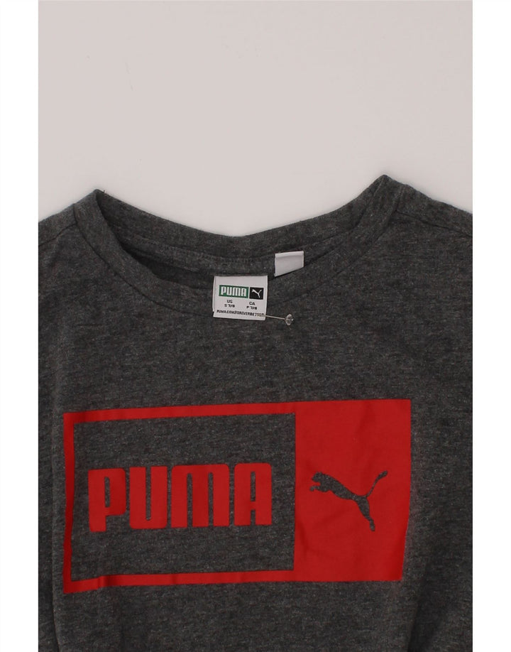 Puma Boys Grafisk T-Shirt Top 7-8 år Lille Grå