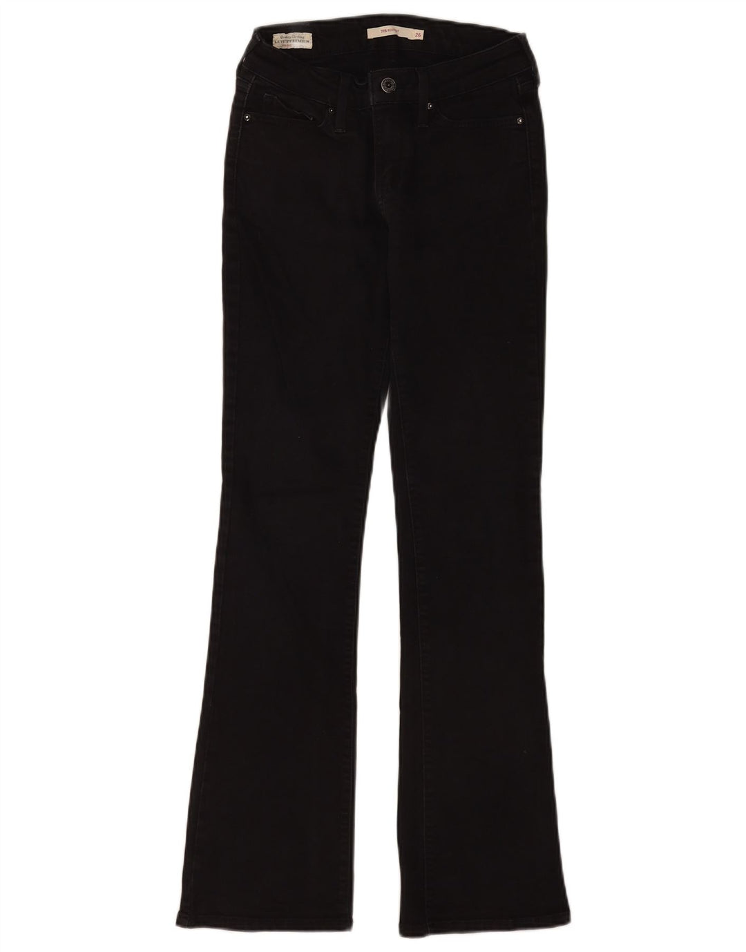 Levi's Dame 715 Bootcut Jeans W26 L32 Sort Bomuld