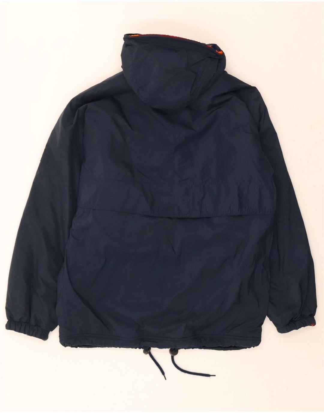 K-WAY Mens Hooded Windbreaker Jacket UK 34 XS Navy Blue Polyamide Vintage K-Way and Second-Hand K-Way from Messina Hembry 