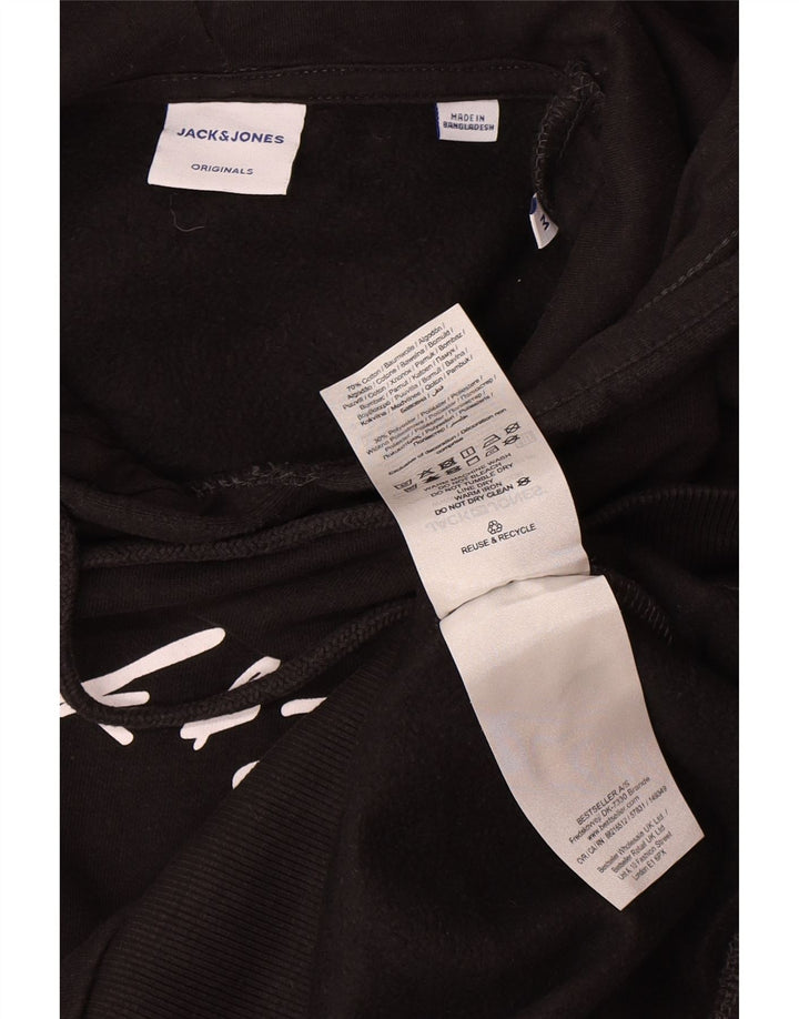 Jack & Jones Grafisk hættetrøje til mænd mellem sort bomuld