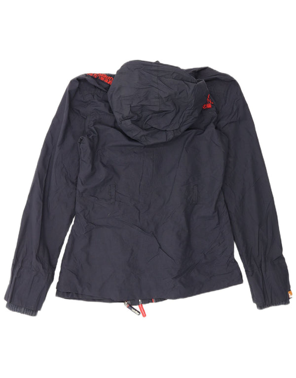 Superdry Womens The Windmac grafisk regnjakke UK 10 Small Navy Blue