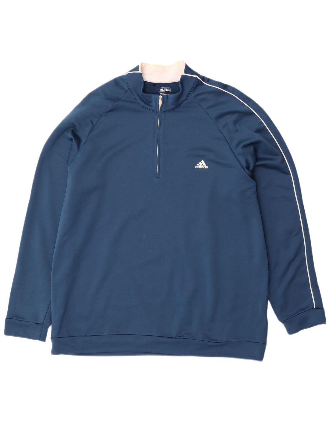 Adidas Herre Climalite Pullover med lynlås-hals Træningsdragt Top 2XL Blå Polyester