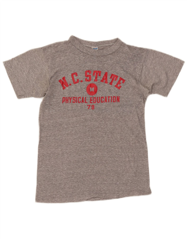 CHAMPION Grafisk T-shirt top til kvinder UK 12 mellemgrå polyester