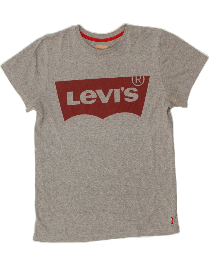 LEVI'S Boys Graphic T-Shirt Top 13-14 Years Grey Polyester Vintage Levi's and Second-Hand Levi's from Messina Hembry 