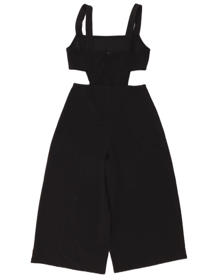 Zara Dame Ærmeløs Jumpsuit UK 12 Medium Black