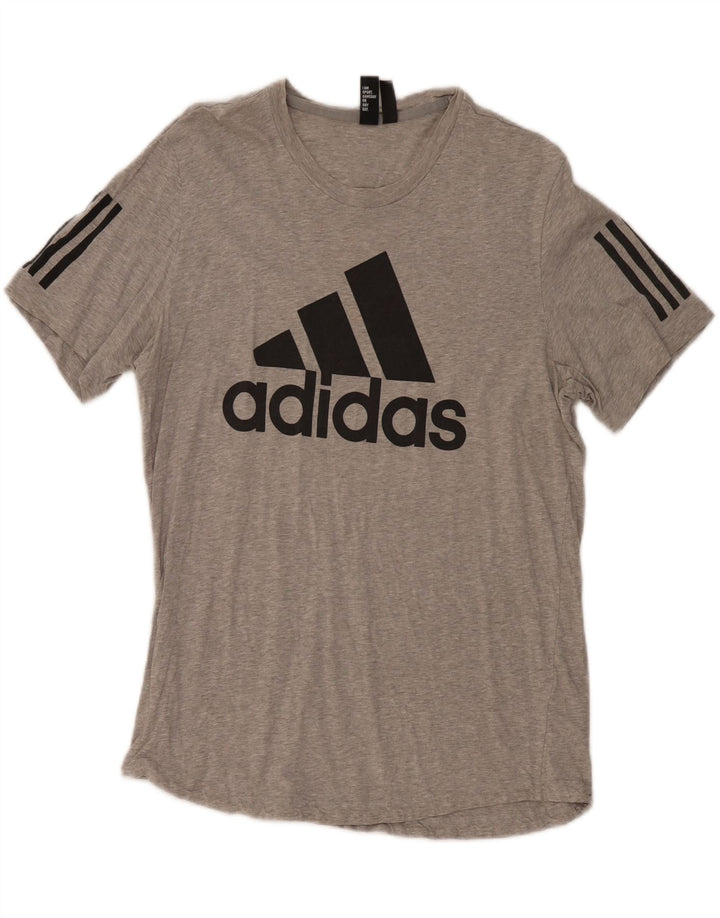 Adidas Herre grafisk T-shirt top mellemgrå bomuld