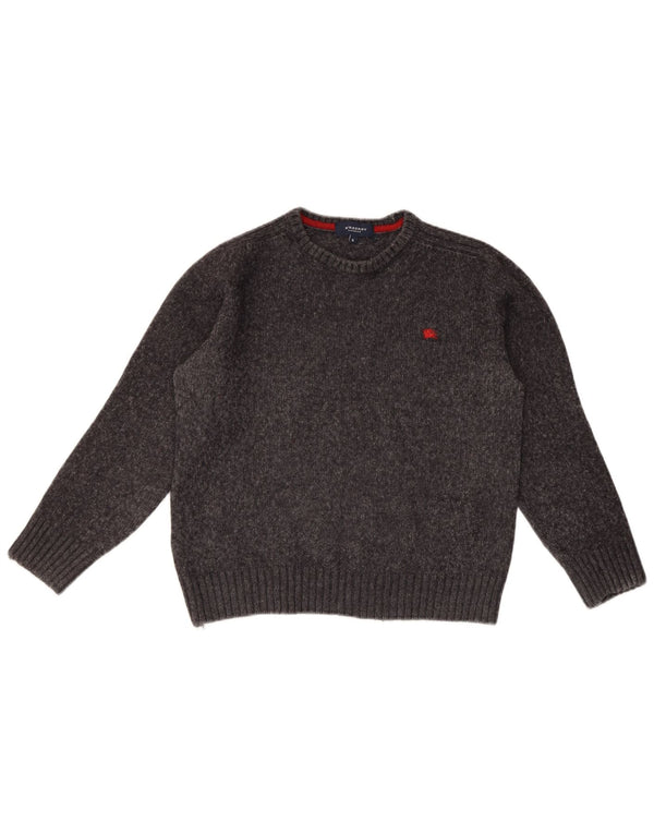 Burberry Boys sweater med rund hals 5-6 år grå flækket akryl