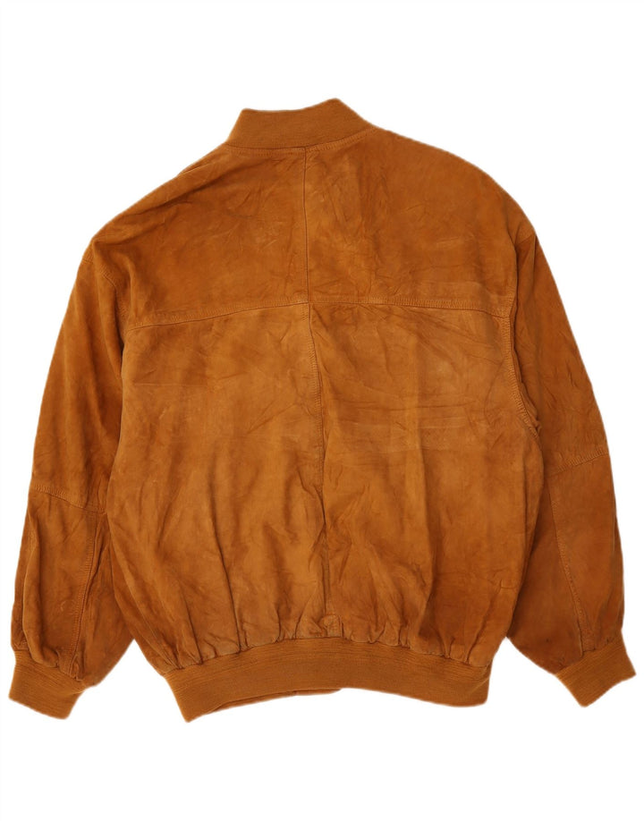 Vintage herre ruskind bomberjakke UK 42 XL brunt læder