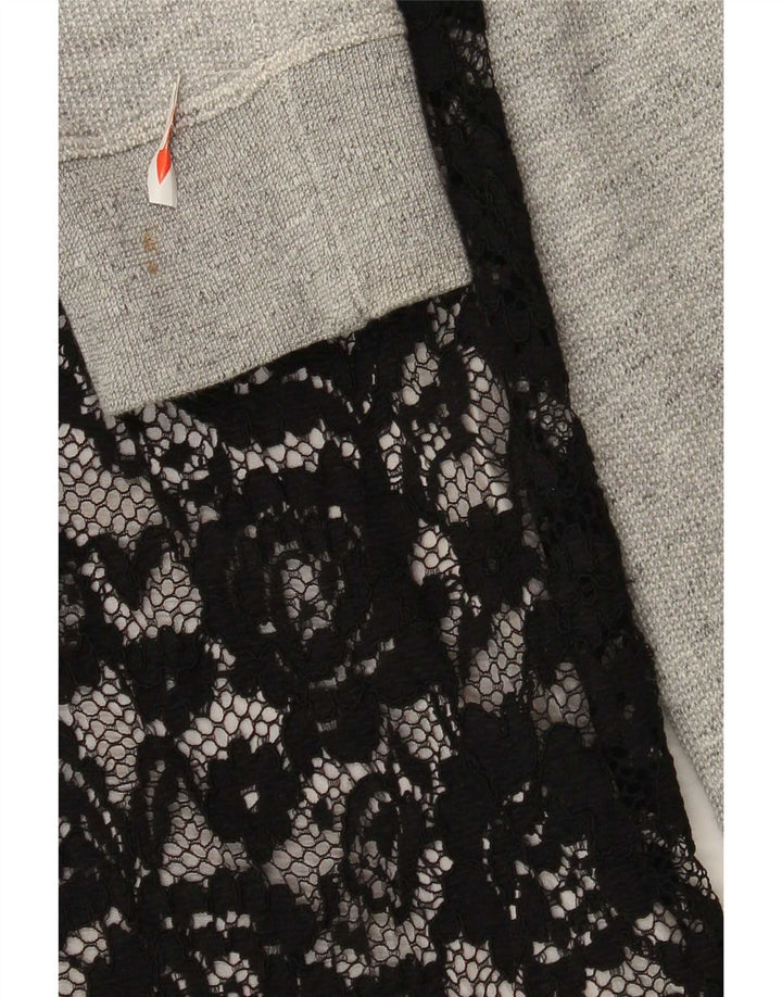 Denny Rose Dame Langærmet Jumper Kjole IT 42 Medium Grey Floral