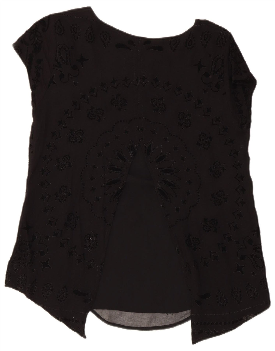 Desigual Dame Bluse Top UK 12 Medium Sort Paisley
