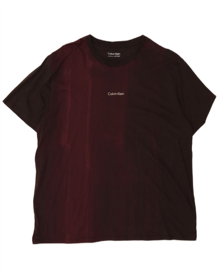 Calvin Klein Herre T-Shirt Top 2XL Burgundy