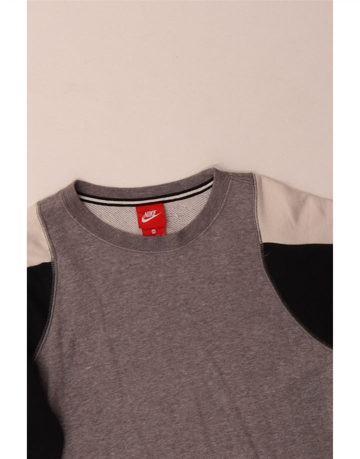 Nike Sweatshirt til mænd XS Grå Colourblock Bomuld