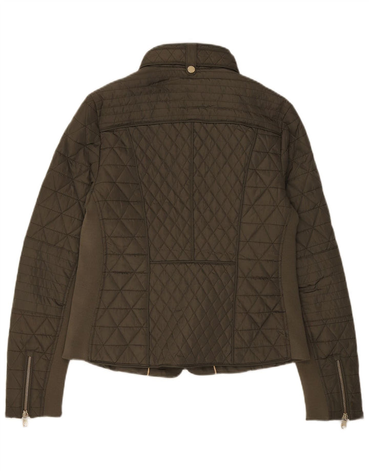 Marks & Spencer Quiltet jakke til kvinder UK 14 Stor Khaki Polyester
