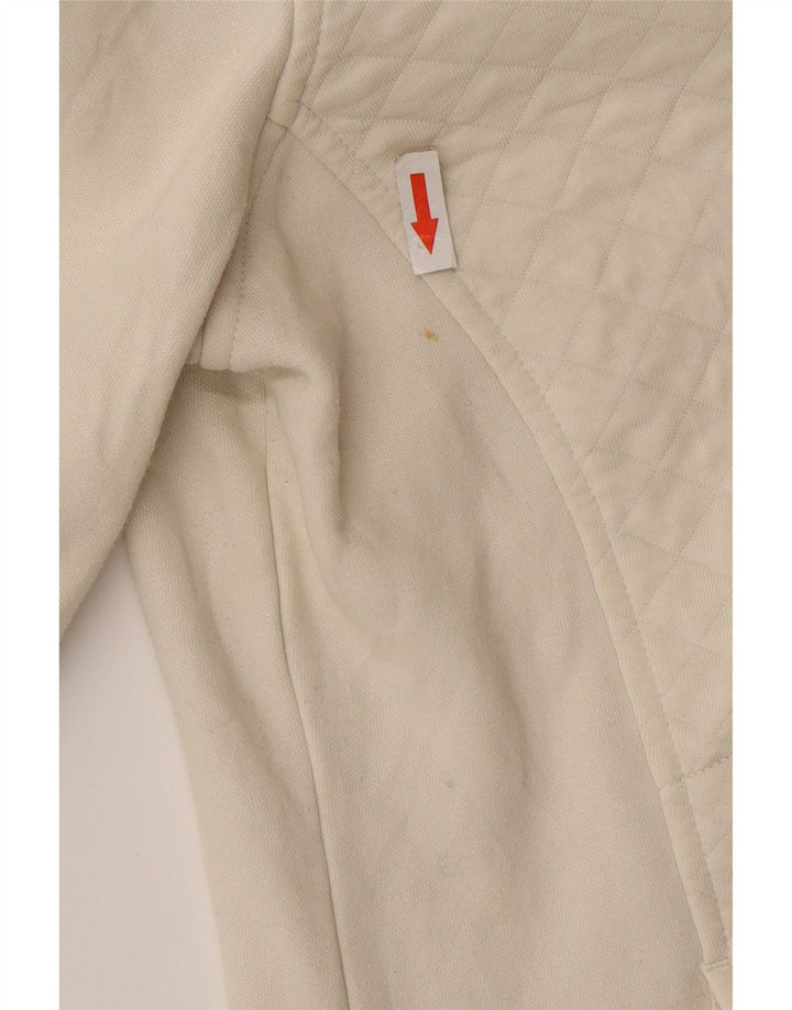 L.L.Bean Dame Oversized Zip Neck Sweatshirt Jumper UK 10 Small White
