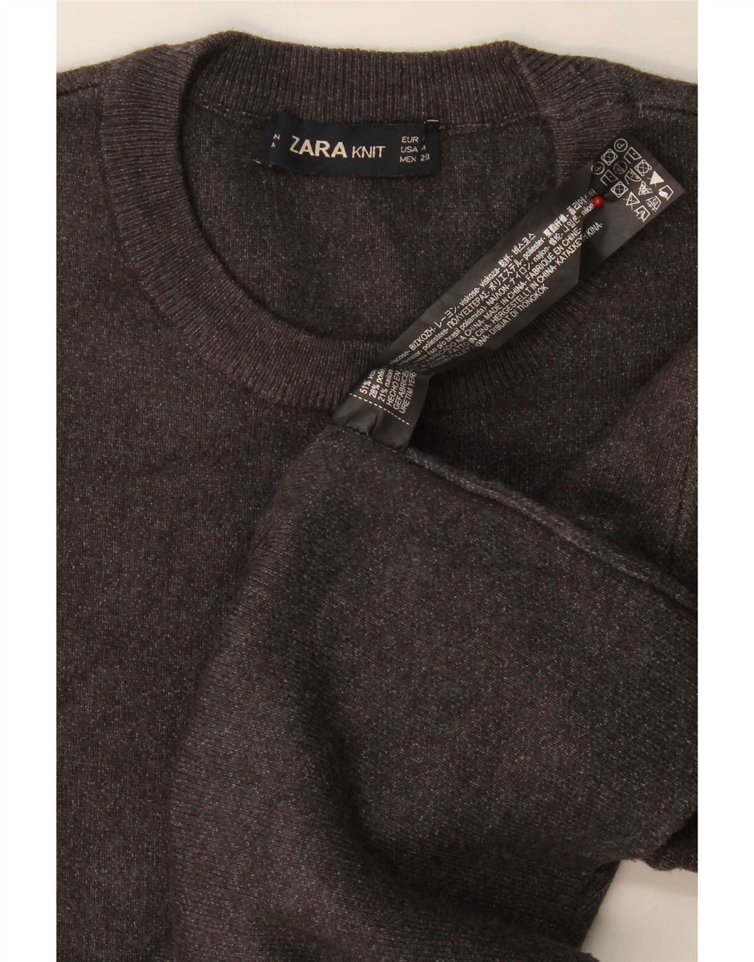 Zara Dame Kortærmet Jumper Sweater UK 14 Medium Brun